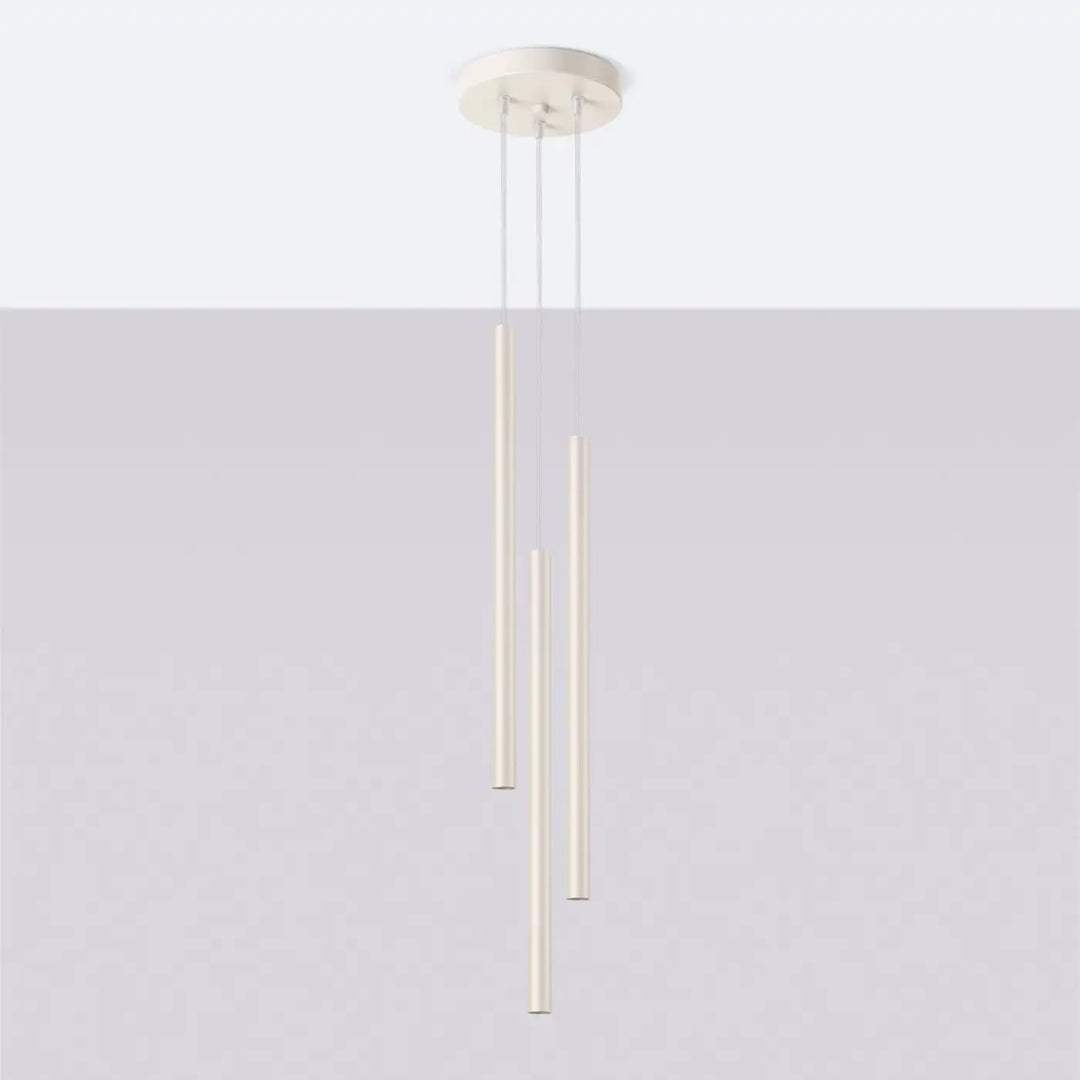 Suspension Pastelo à tube fin beige, éteinte