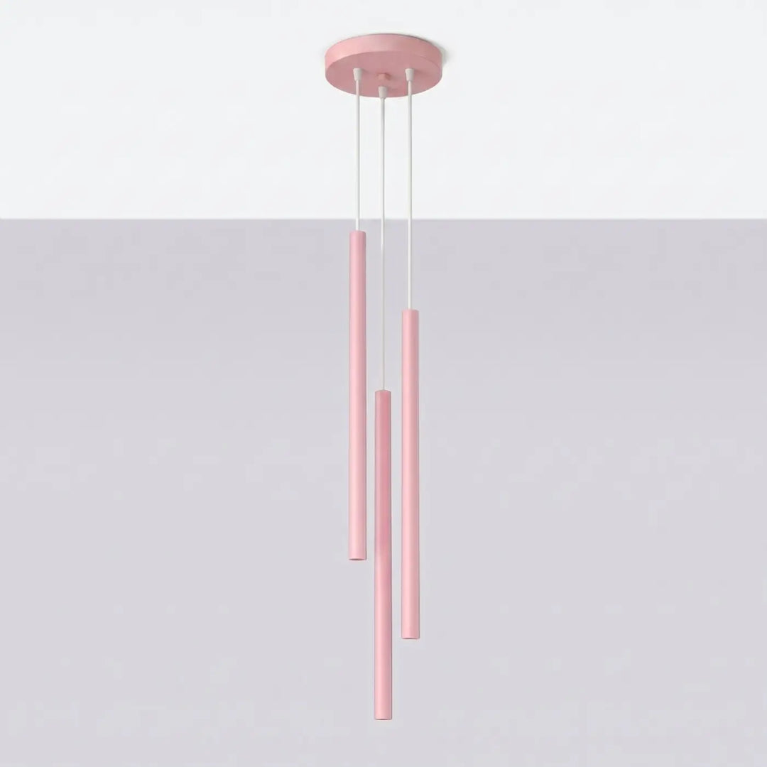 Suspension Pastelo à tube fin rose, éteinte