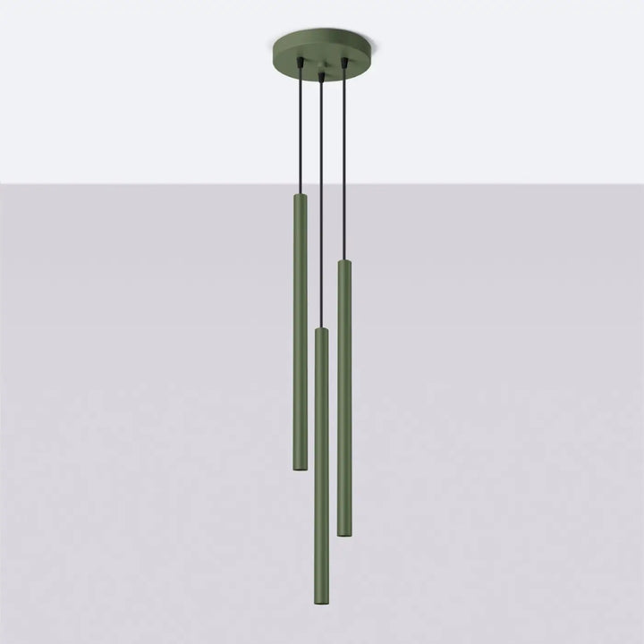 Suspension Pastelo à tube fin vert olive, éteinte