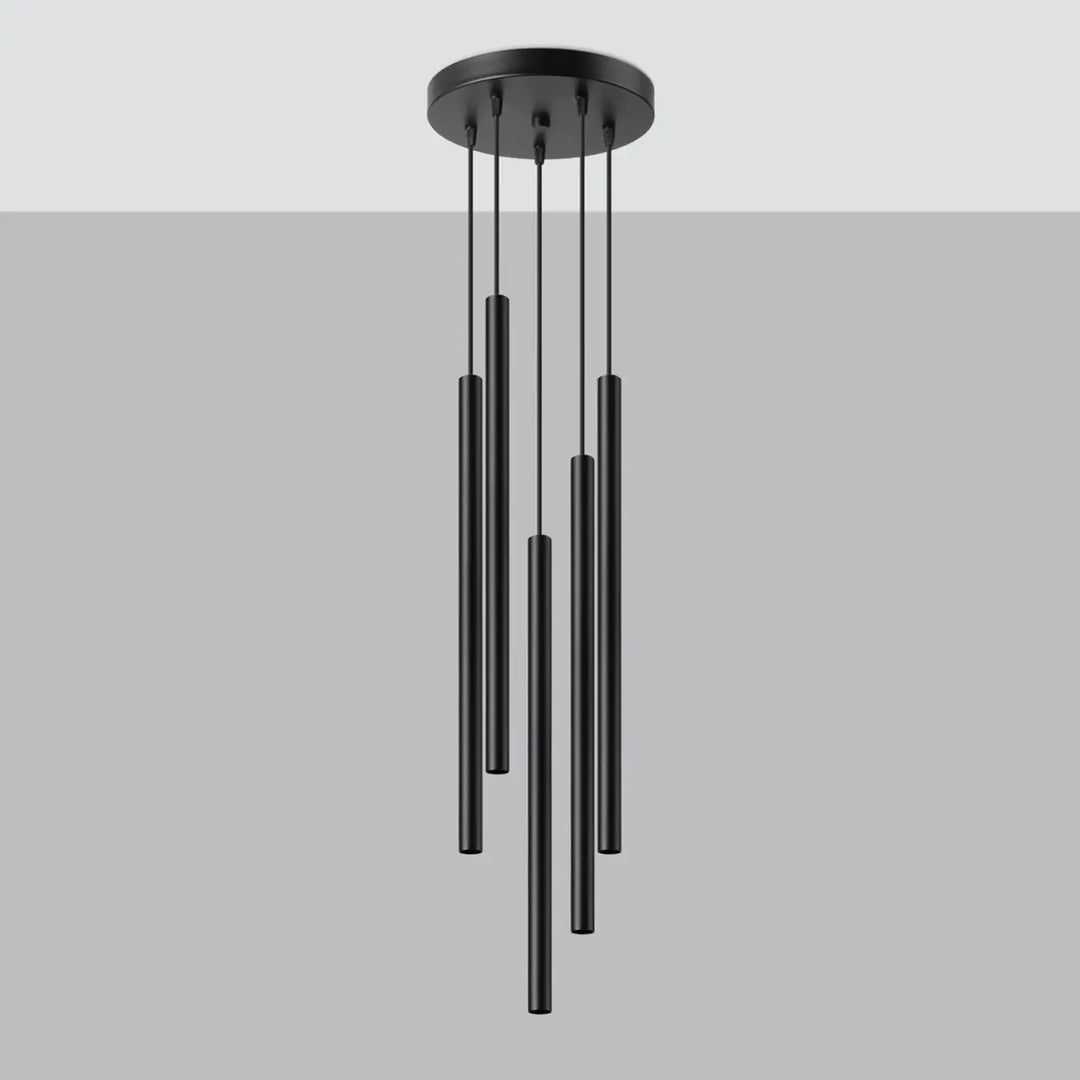Suspension Pastelo à tube fin noir, éteinte