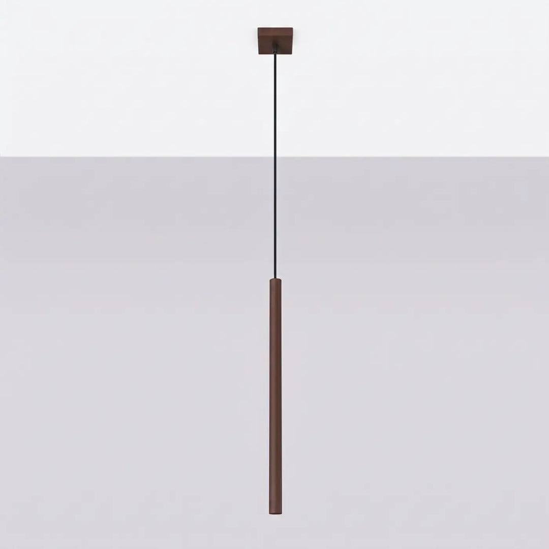 Suspension Pastelo à tube fin marron, éteinte