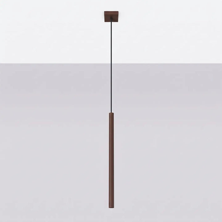 Suspension Pastelo à tube fin marron, éteinte
