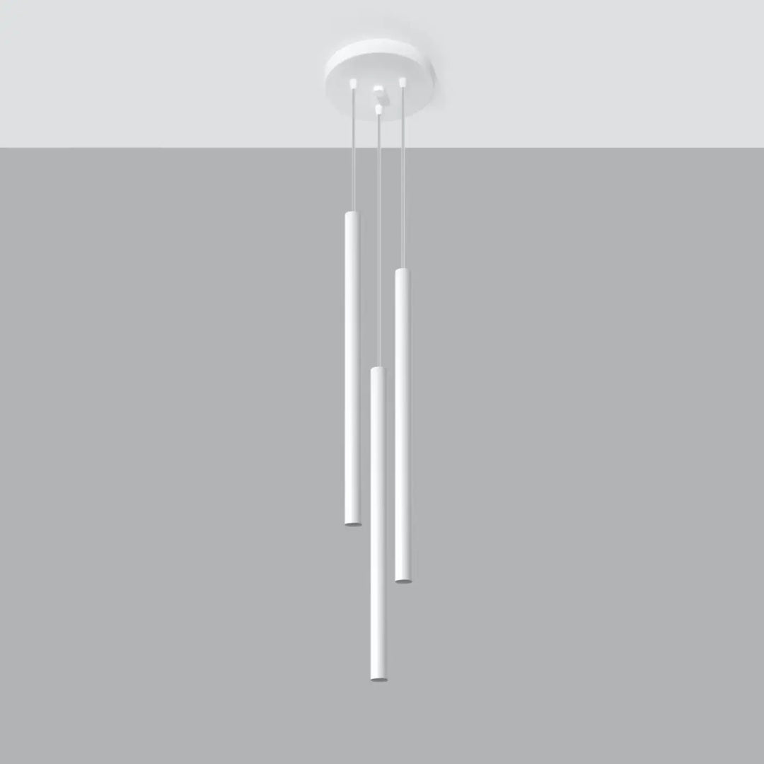 Suspension Pastelo à tube fin blanc, éteinte