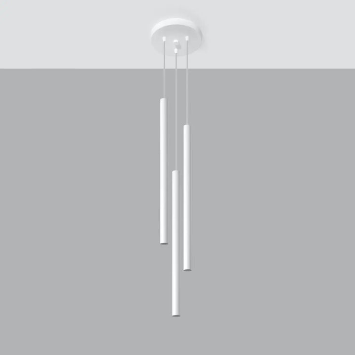 Suspension Pastelo à tube fin blanc, éteinte