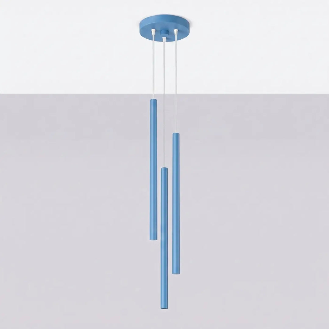 Suspension Pastelo à tube fin bleu clair, éteinte