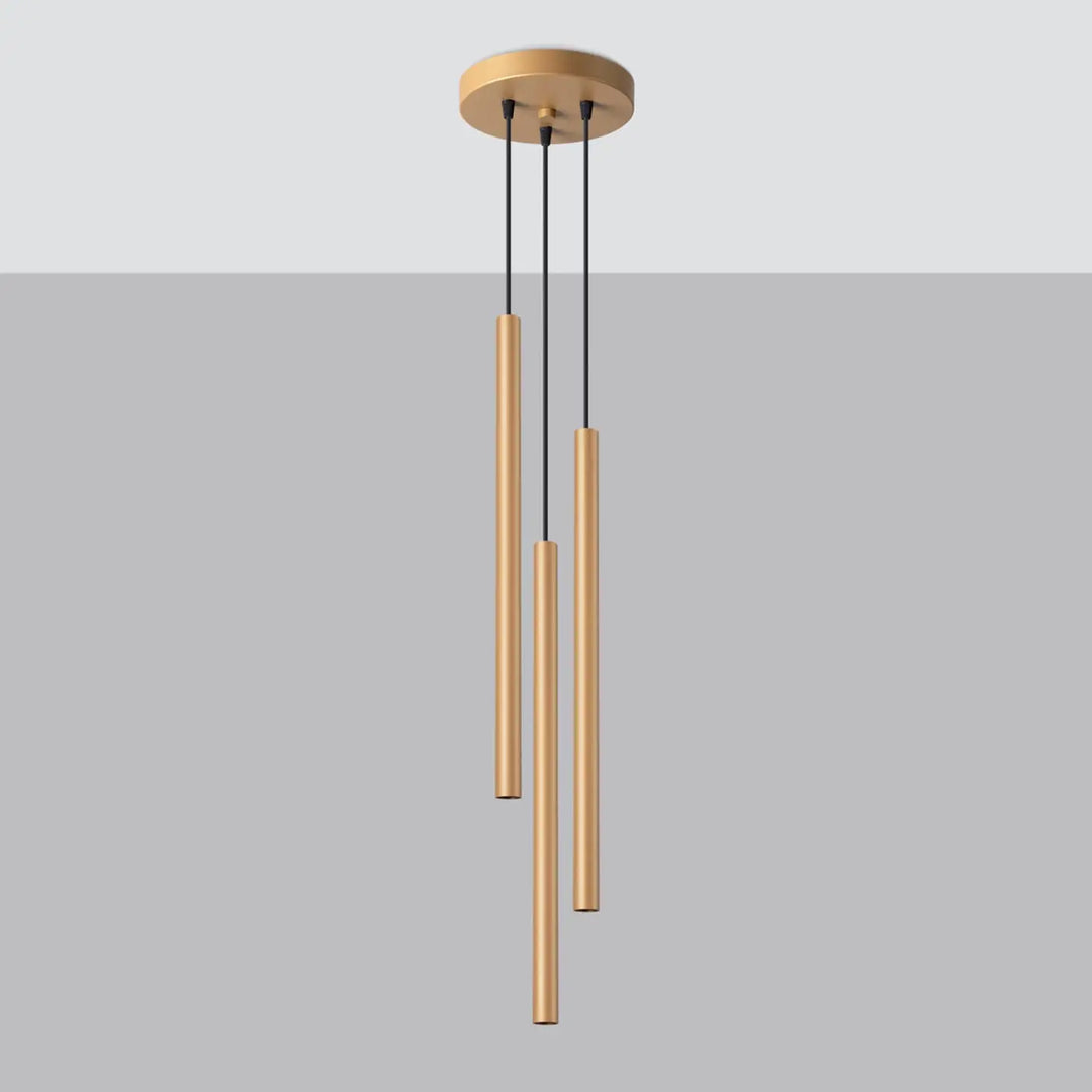 Suspension Pastelo à tube fin doré, éteinte
