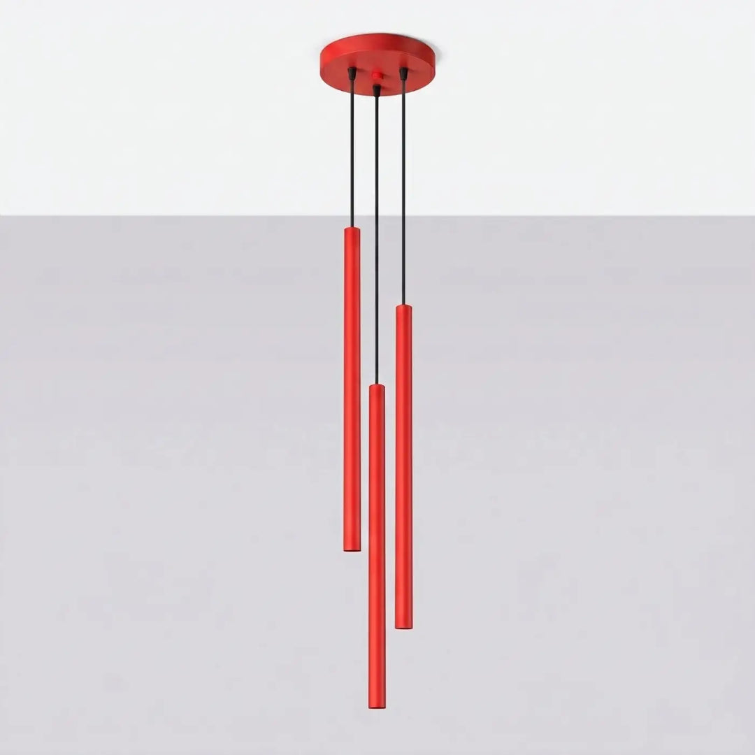 Suspension Pastelo à tube fin rouge, éteinte