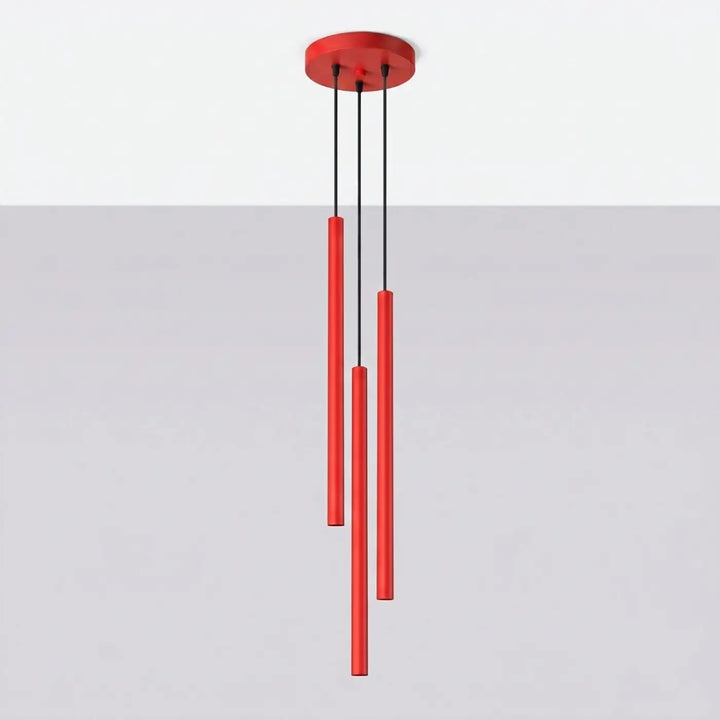 Suspension Pastelo à tube fin rouge, éteinte