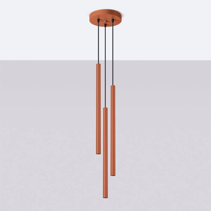 Suspension Pastelo à tube fin ocre rouge, éteinte