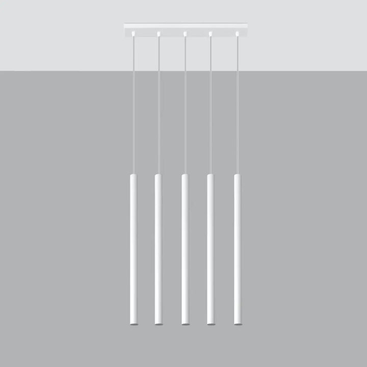 Suspension Pastelo à tube fin blanc, éteinte