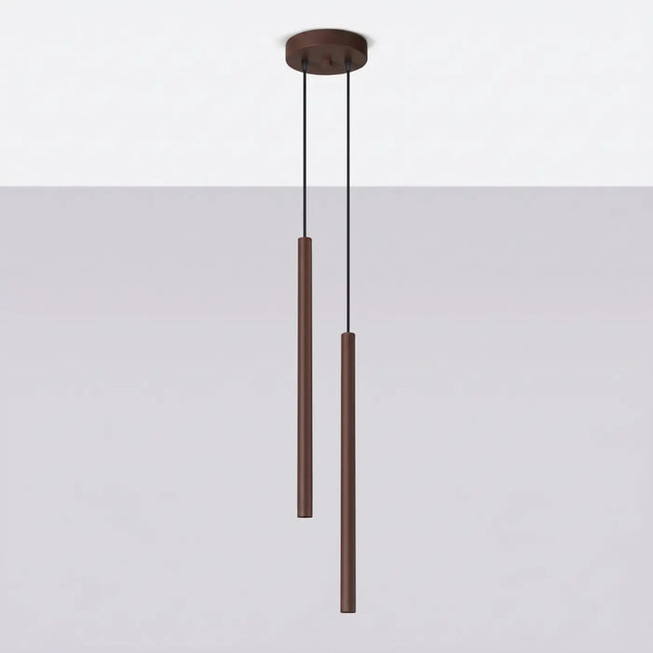Suspension Pastelo à tube fin marron, éteinte