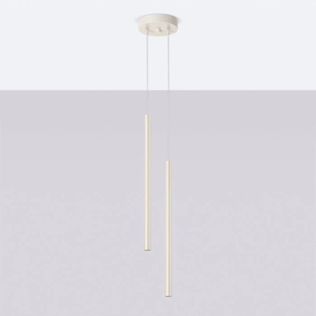 Suspension Pastelo à tube fin beige, éteinte