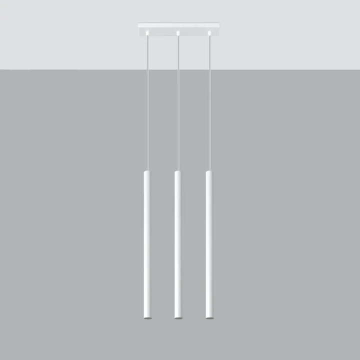 Suspension Pastelo à tube fin blanc, éteinte
