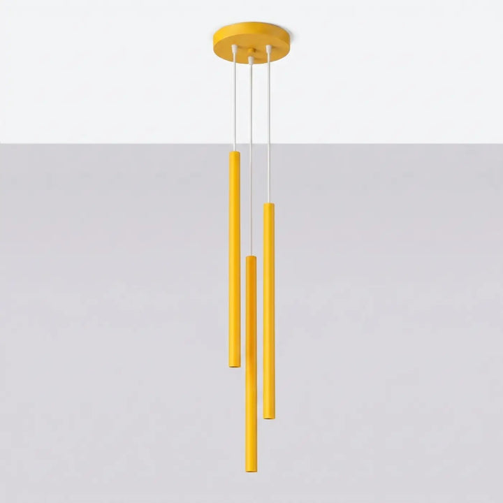 Suspension Pastelo à tube fin jaune, éteinte