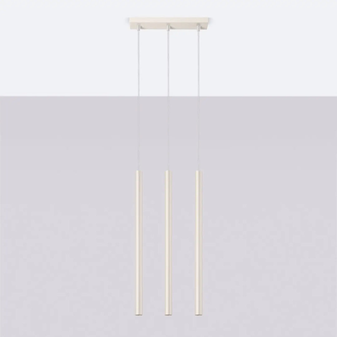 Suspension Pastelo à tube fin beige, éteinte