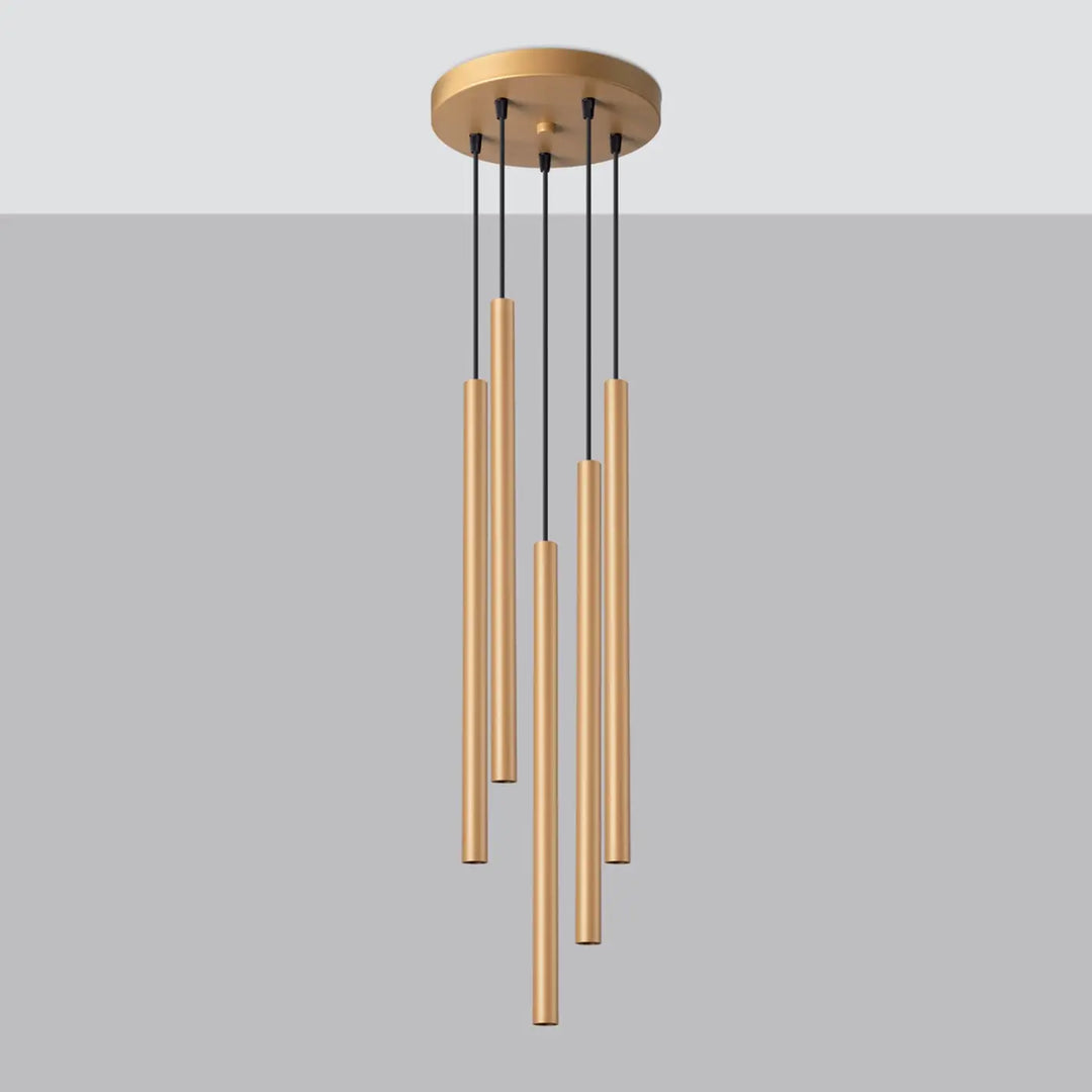 Suspension Pastelo à tube fin doré, éteinte