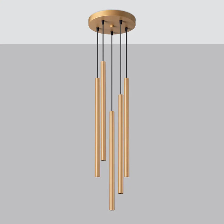 Suspension Pastelo à tube fin doré, éteinte