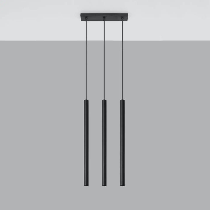 Suspension Pastelo à tube fin noir, éteinte