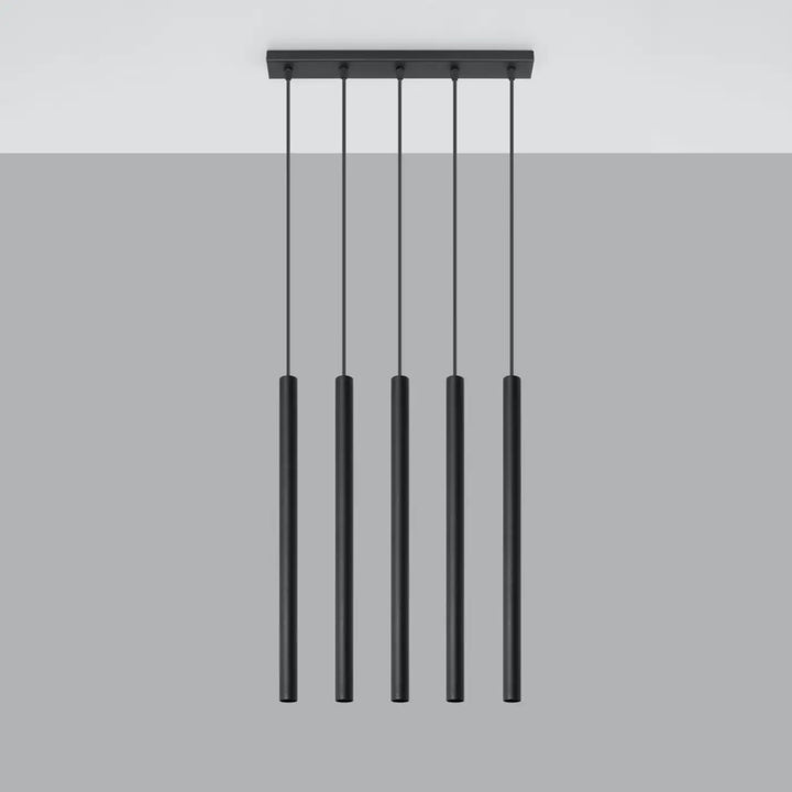 Suspension Pastelo à tube fin noir, éteinte