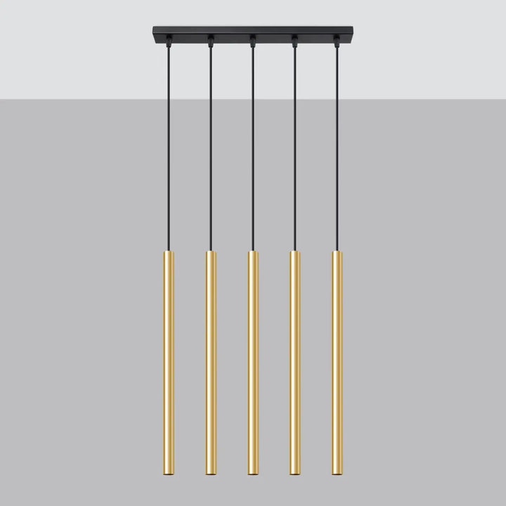 Suspension Pastelo à tube fin or poli, éteinte