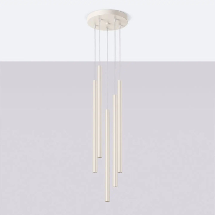 Suspension Pastelo à tube fin beige, éteinte