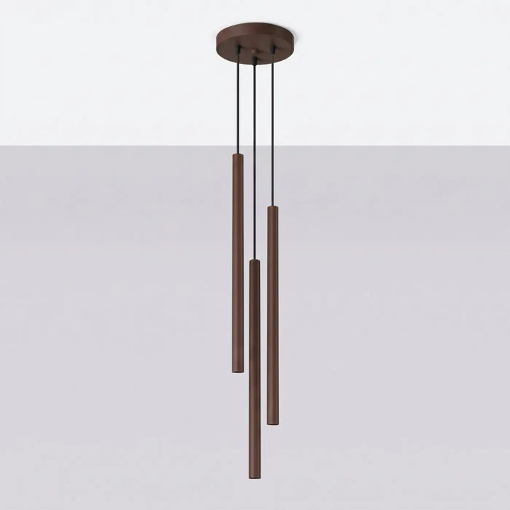 Suspension Pastelo à tube fin marron, éteinte