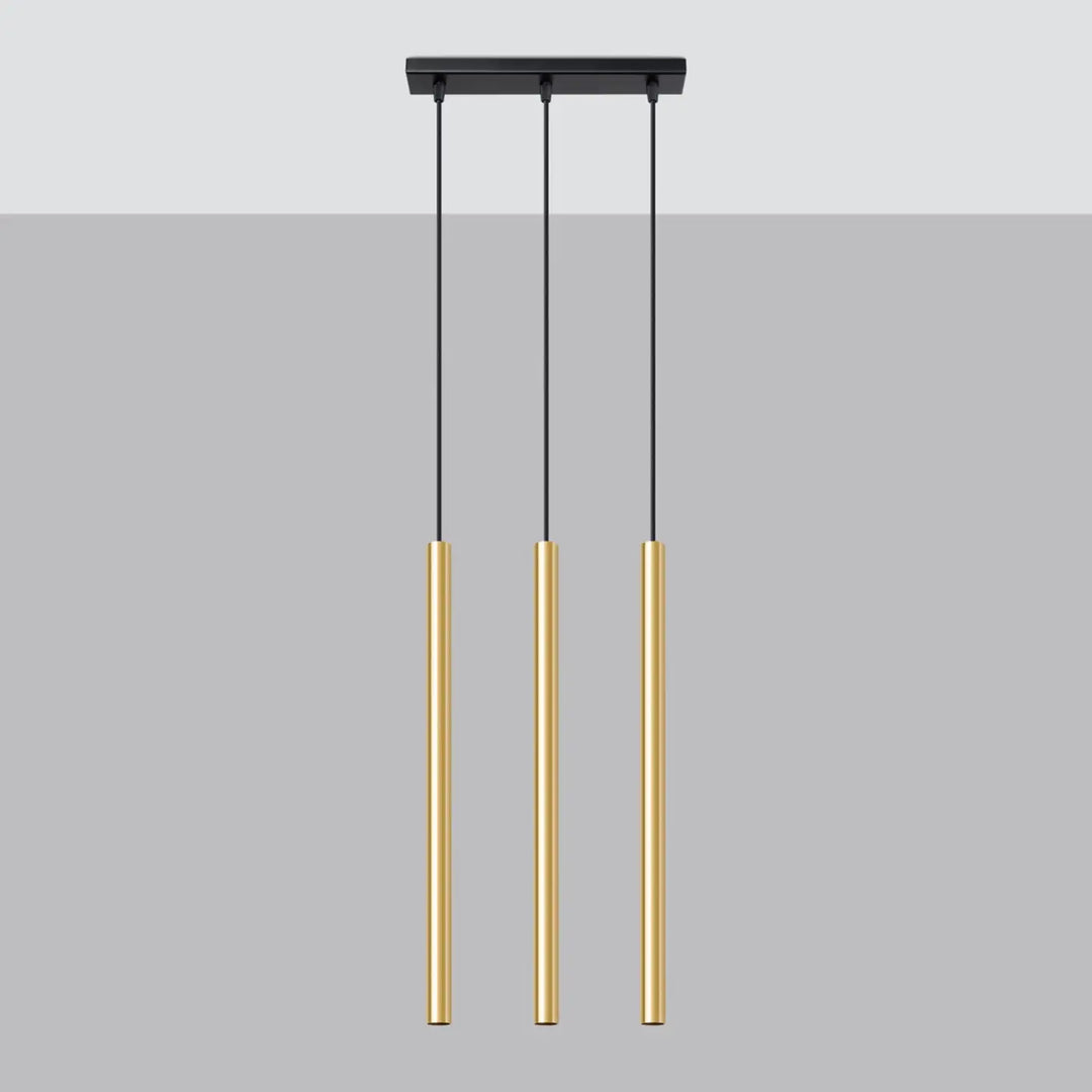 Suspension Pastelo à tube fin or poli, éteinte