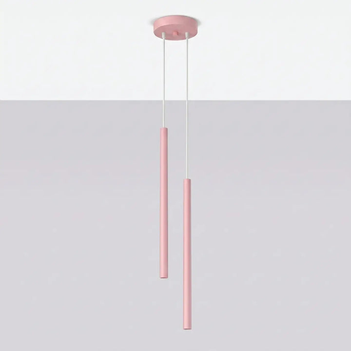 Suspension Pastelo à tube fin rose, éteinte