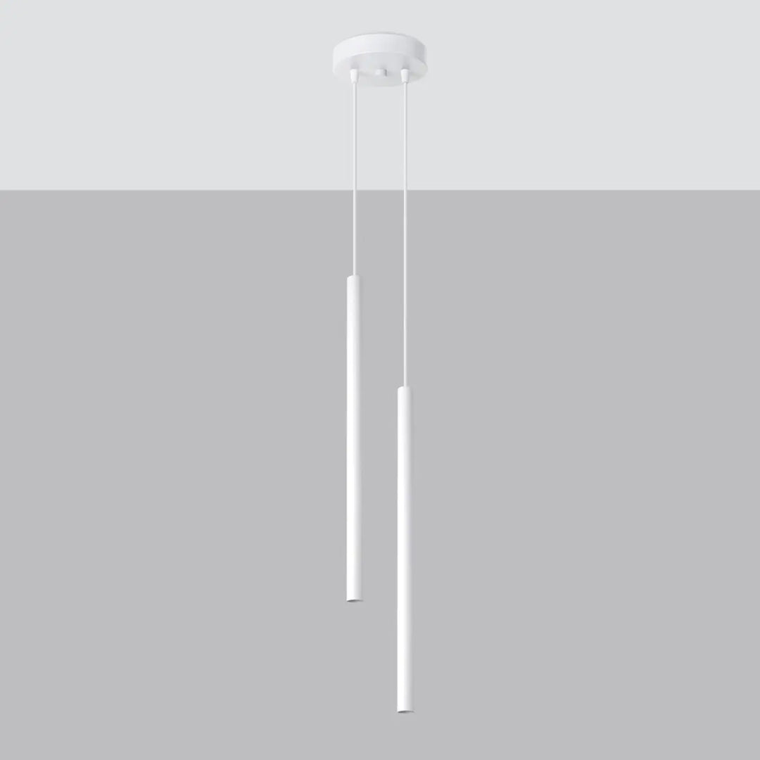 Suspension Pastelo à tube fin blanc, éteinte