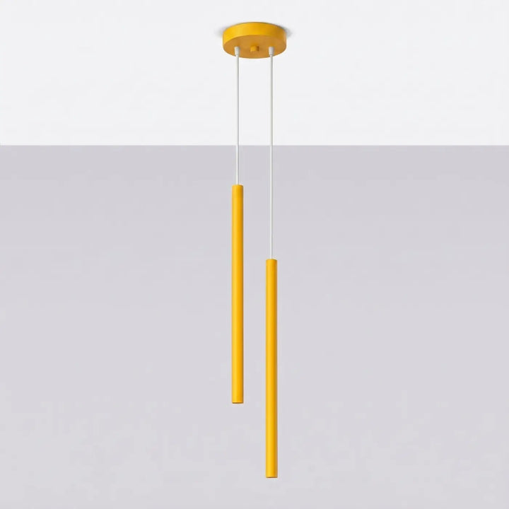 Suspension Pastelo à tube fin jaune, éteinte