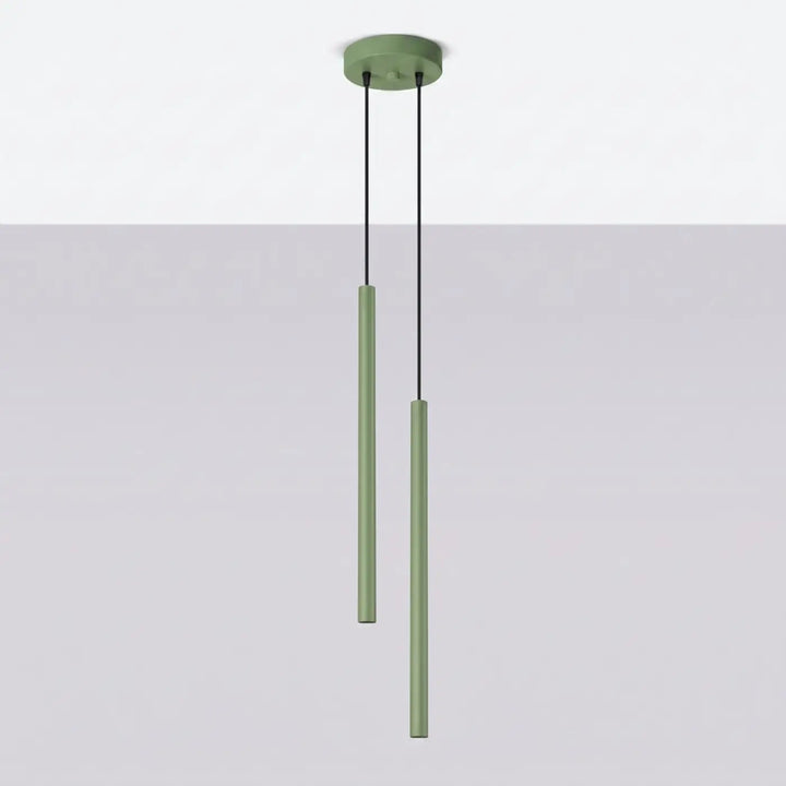 Suspension Pastelo à tube fin sauge, éteinte