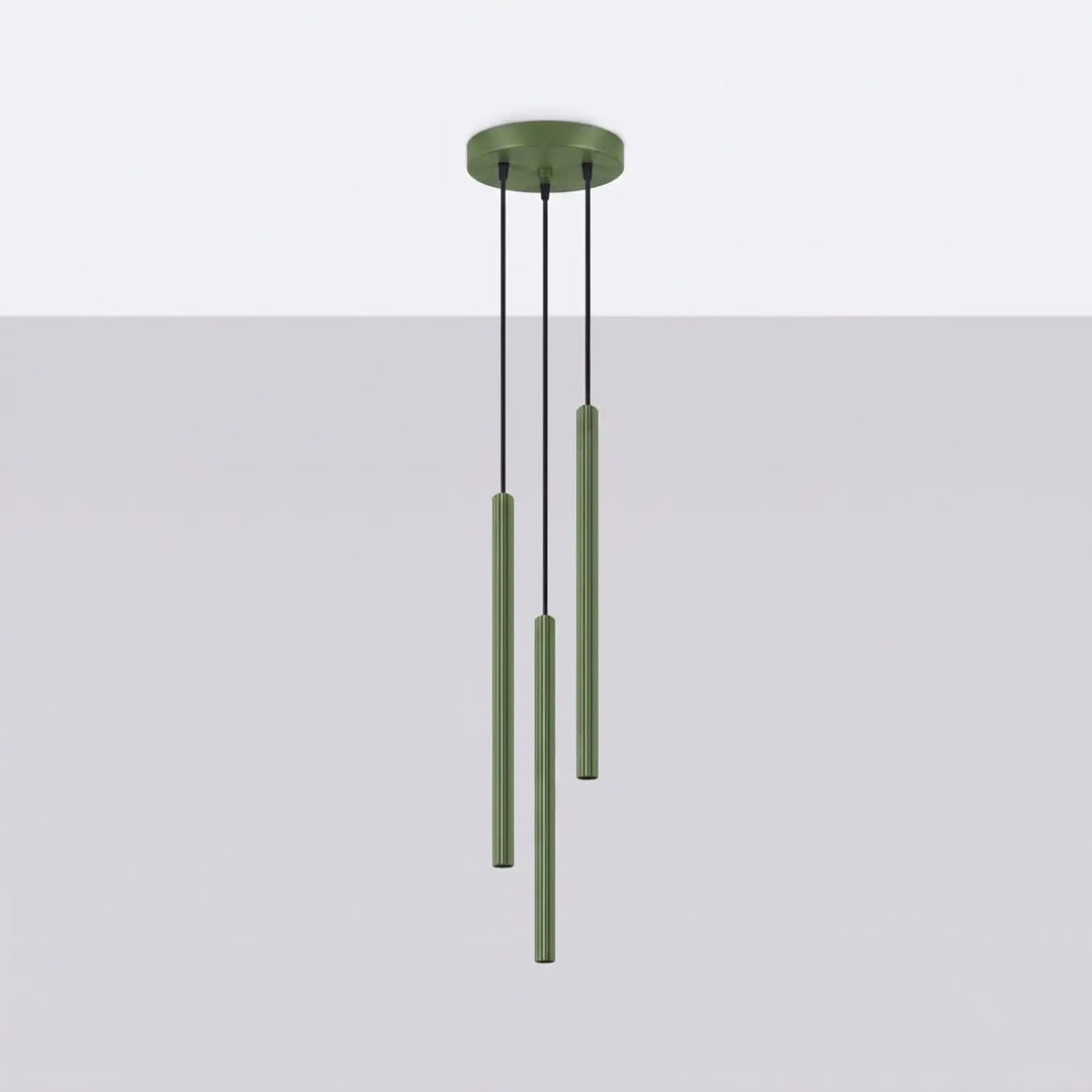 Suspension Arche vert olive à tube fin, éteinte