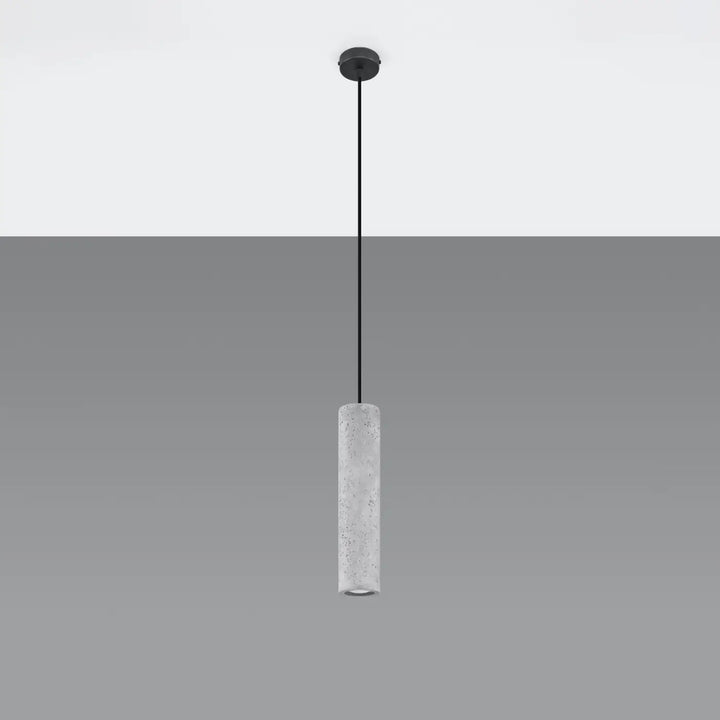 Suspension Luvo à tubes en béton gris, éteinte