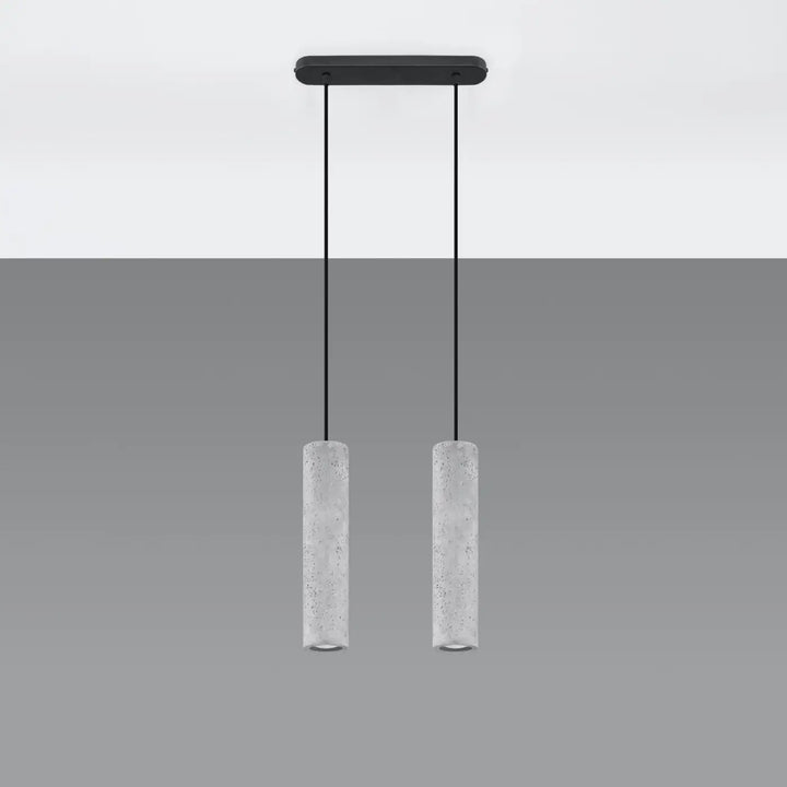 Suspension Luvo à tubes en béton gris, éteinte