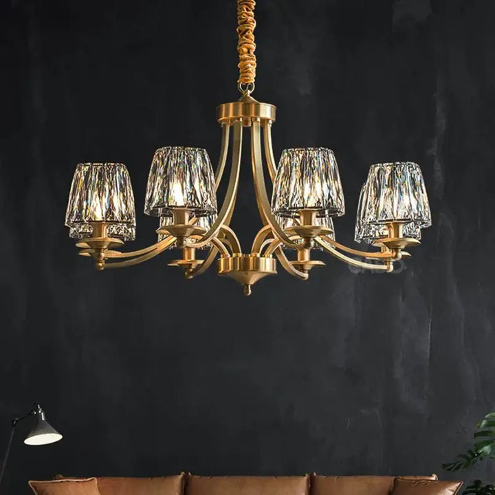 Suspension verre et laiton design élégant pour salon moderne