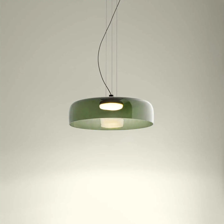 Suspension LED Levels 1 en verre vert #couleur_vert