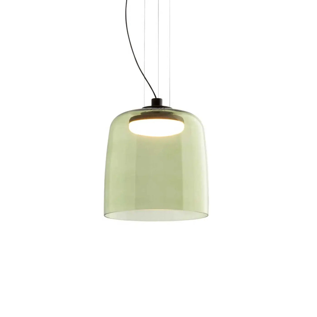 Suspension Levels 1 en verre vert sous un corps noir #couleur_vert