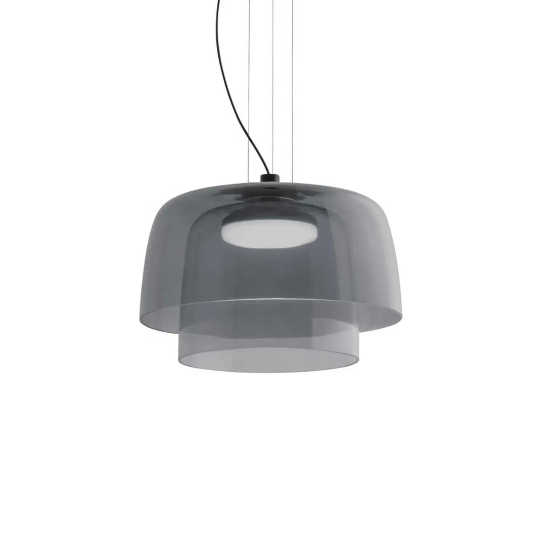 Suspension Levels 2 en verre fumé à deux niveaux #couleur_gris