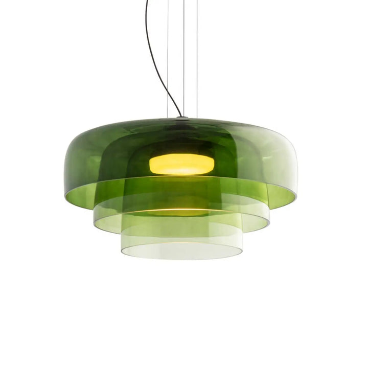 Suspension Levels 3 en verre vert à trois niveaux