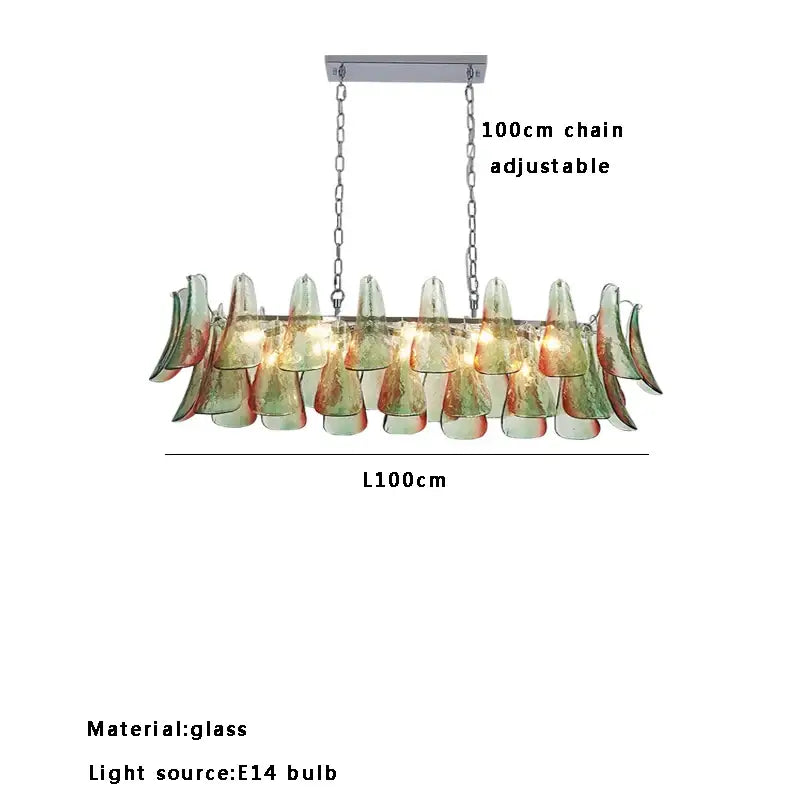 Suspension en verre soufflé coloré style moderne élégant