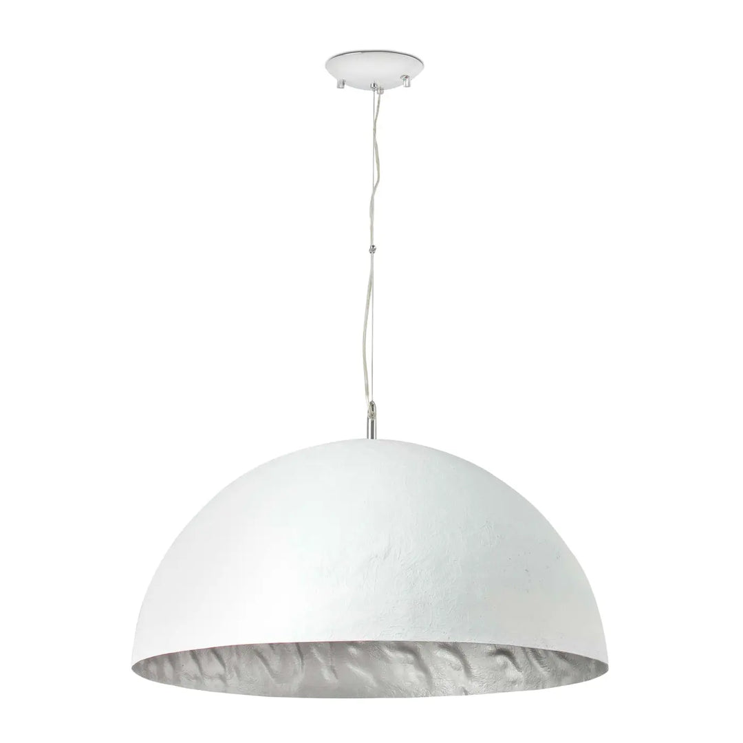 Suspension Magma blanche et argent de Faro Barcelona