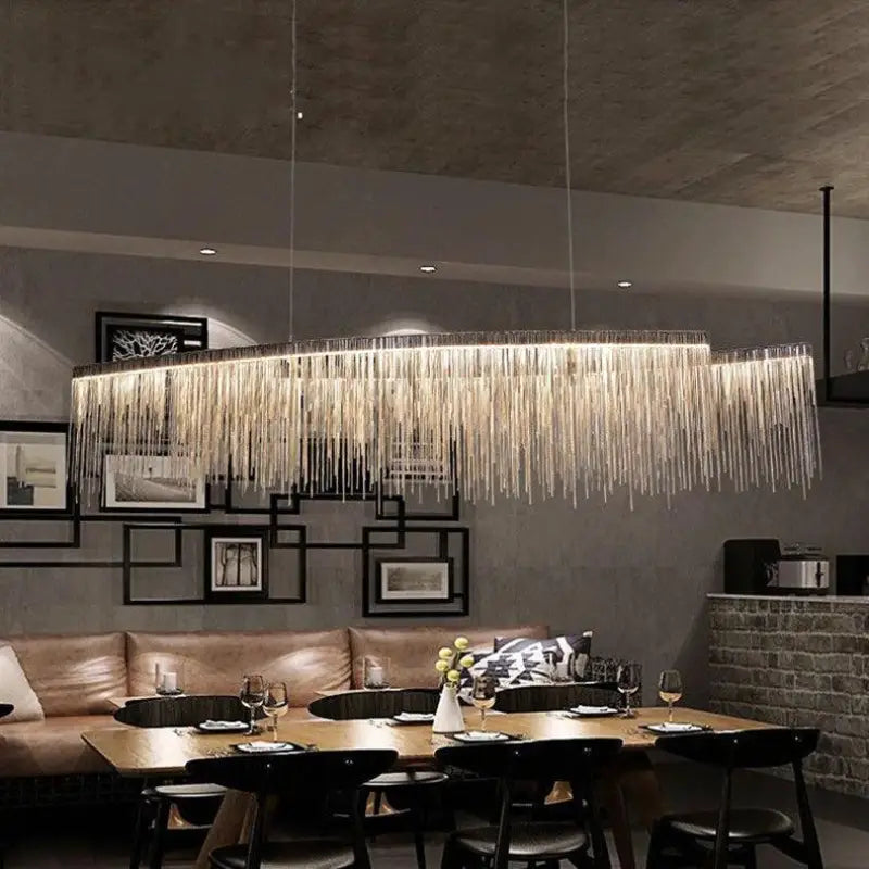 Suspensions Luminaires Design Franges Aluminium