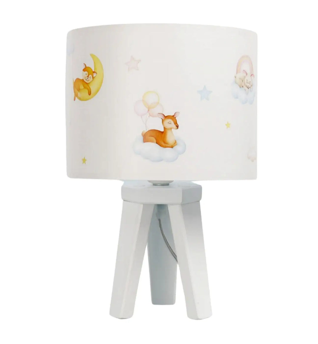 Table lamp Sweet Dreams – White/Pastel blue/Yellow/Light brown
