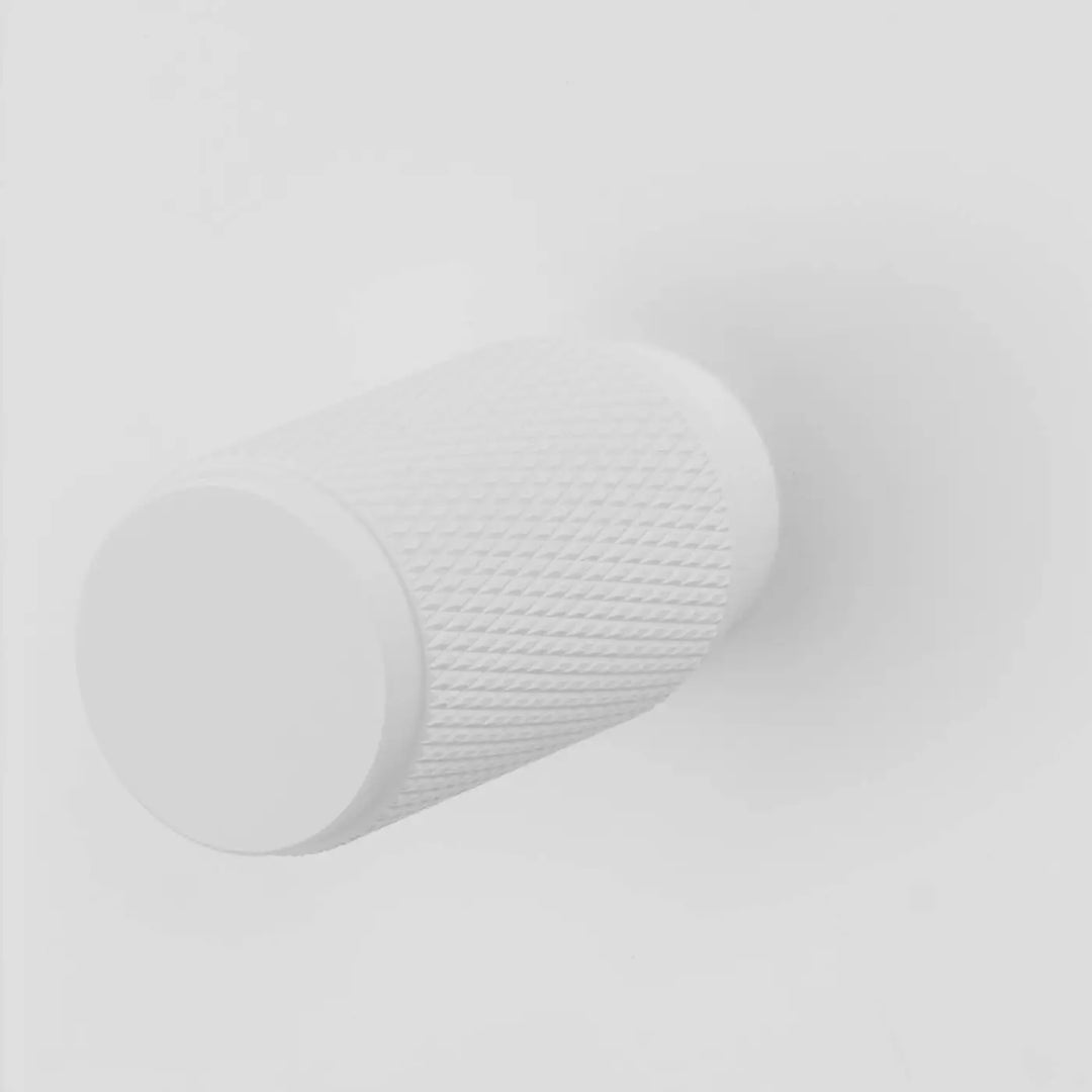 Détail du variateur Dimmer à gravure quadrillée blanc #couleur_blanc