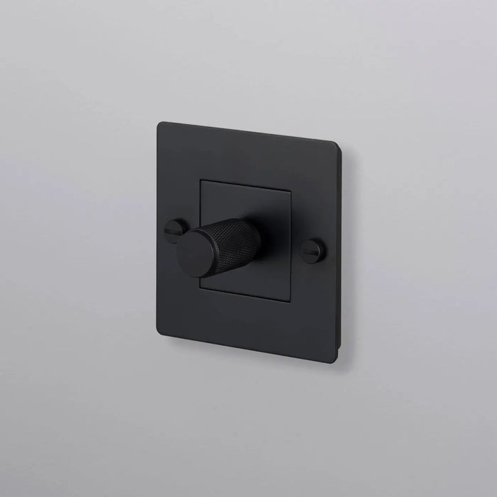 Variateur Dimmer à gravure quadrillée noir sans logo #couleur_noir