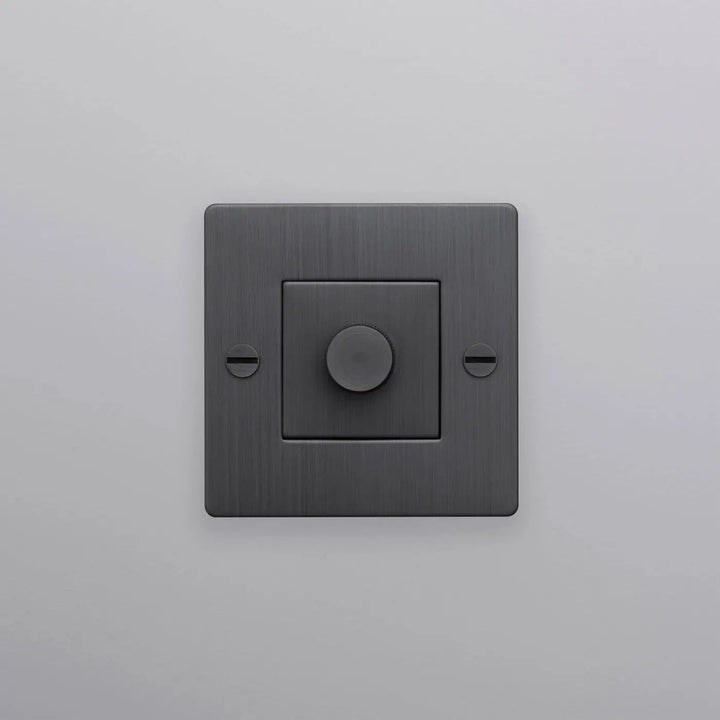 Variateur Dimmer à gravure quadrillée en bronze fumé sans logo #couleur_gris