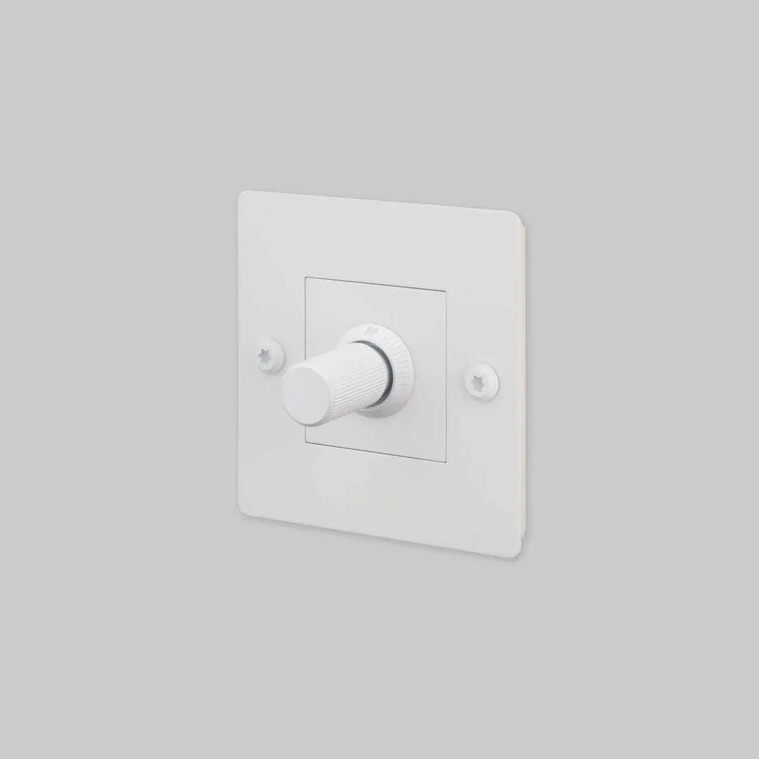 Variateur Dimmer à gravure alignée blanc sans logo #couleur_blanc