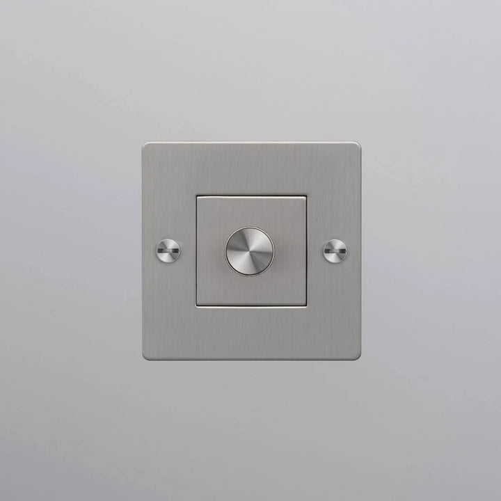 Variateur Dimmer à gravure quadrillée en acier sans logo #couleur_argent
