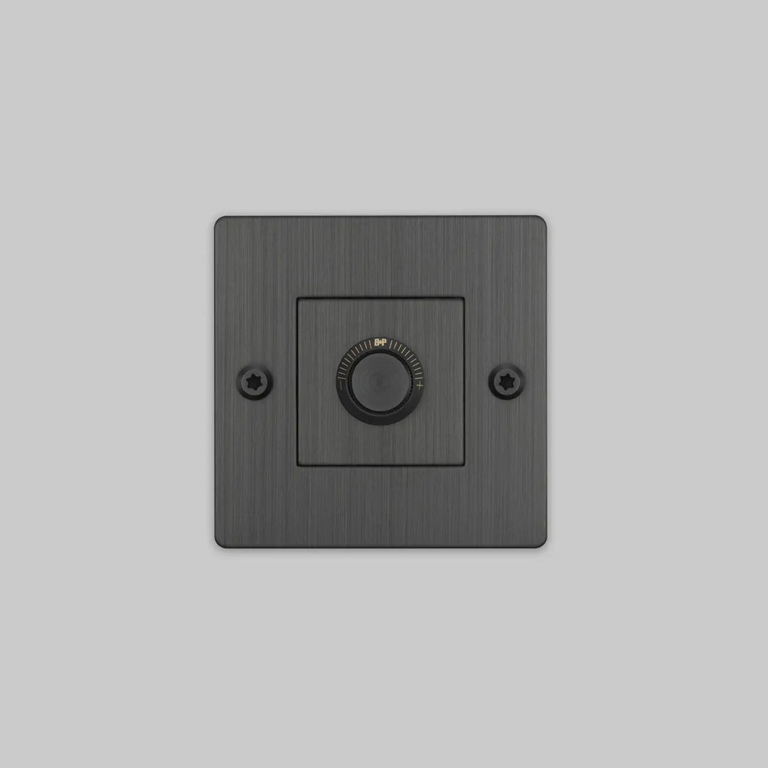 Variateur Dimmer à gravure alignée en bronze fumé sans logo #couleur_gris