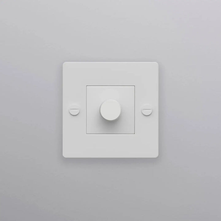 Variateur Dimmer à gravure quadrillée blanc sans logo #couleur_blanc